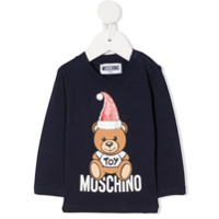 Moschino Kids Camiseta com estampa de logo Teddy Bear - Azul