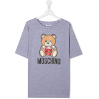 Moschino Kids Camiseta com estampa de logo Teddy Bear - Cinza