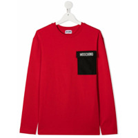 Moschino Kids Camiseta com estampa de logo - Vermelho