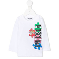 Moschino Kids Camiseta com estampa de quebra-cabeça - Branco