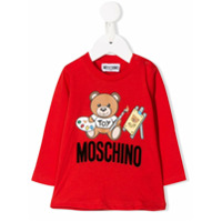 Moschino Kids Camiseta com estampa de urso - Vermelho