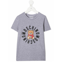 Moschino Kids Camiseta com estampa gráfica de logo - Cinza