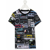 Moschino Kids Camiseta com estampa Stereo - Preto