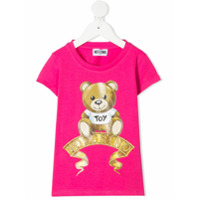 Moschino Kids Camiseta com logo bordado Teddy Bear - Rosa