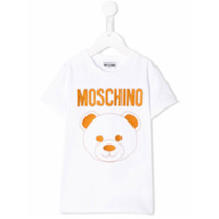 Moschino Kids Camiseta com logo Teddy Bear - Branco