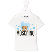 Moschino Kids Camiseta com logo Teddy Bear - Branco