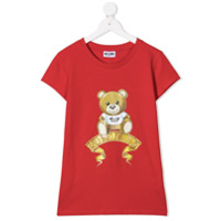 Moschino Kids Camiseta com logo Teddy Bear - Vermelho