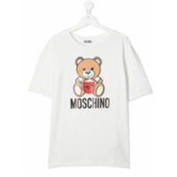 Moschino Kids Camiseta com logo Teddy - Branco