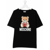 Moschino Kids Camiseta com logo Teddy - Preto