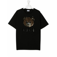 Moschino Kids Camiseta com urso de paetês - Preto