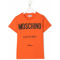 Moschino Kids Camiseta decote careca com estampa Couture! - Laranja