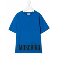 Moschino Kids Camiseta decote careca com estampa de logo - Azul