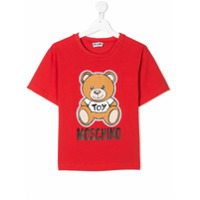 Moschino Kids Camiseta decote careca com estampa de urso - Vermelho