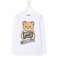 Moschino Kids Camiseta decote careca com estampa Teddy Bear - Branco