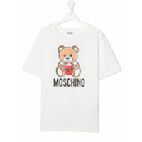 Moschino Kids Camiseta decote careca Teddy Bear - Branco