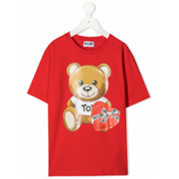 Moschino Kids Camiseta decote careca Teddy - Vermelho