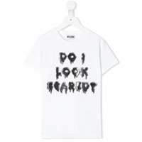 Moschino Kids Camiseta Do I Look Scared - Branco