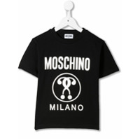 Moschino Kids Camiseta mangas curtas com estampa de logo - Preto