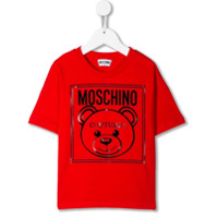 Moschino Kids Camiseta mangas curtas com estampa de logo - Vermelho