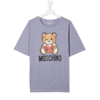 Moschino Kids Camiseta mangas curtas com estampa Teddy bear - Cinza