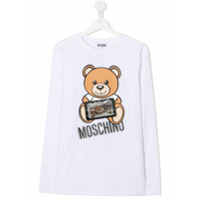 Moschino Kids Camiseta mangas longas com estampa Teddy Bear - Branco
