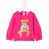 Moschino Kids Camiseta mangas longas com estampa Teddy Bear - Rosa