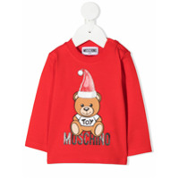 Moschino Kids Camiseta mangas longas com estampa Teddy - Vermelho