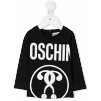 Moschino Kids Camiseta oversized com estampa de logo - Preto