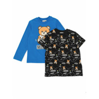 Moschino Kids Camiseta Teddy Bear com mangas longas - Azul
