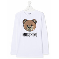 Moschino Kids Camiseta Teddy Bear com paetês - Branco