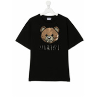 Moschino Kids Camiseta Teddy Bear com paetês - Preto