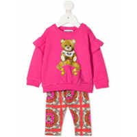 Moschino Kids Conjunto 2 peças moletom e legging com estampa de logo - Rosa