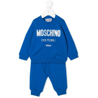 Moschino Kids Conjunto esportivo 2 peças com estampa de logo - Azul