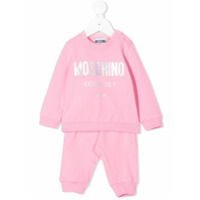 Moschino Kids Conjunto esportivo 2 peças com estampa de logo - Rosa