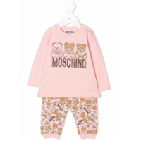 Moschino Kids Conjunto esportivo 2 peças com estampa de urso - Rosa