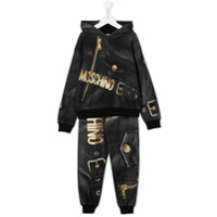 Moschino Kids Conjunto esportivo 2 peças com estampa gráfica - Preto