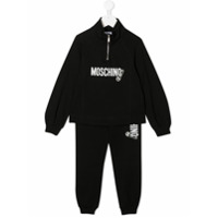 Moschino Kids Conjunto esportivo com estampa de logo - Preto