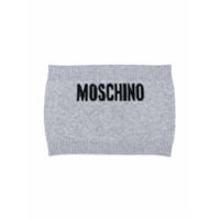 Moschino Kids Faixa de tricô com logo contrastante - Cinza