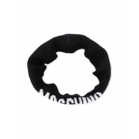 Moschino Kids Headband de tricô canelado com logo - Preto