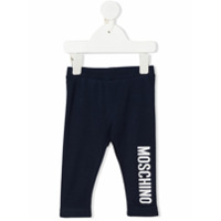 Moschino Kids Legging com estampa de logo - Azul