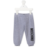 Moschino Kids Legging com estampa de logo - Cinza