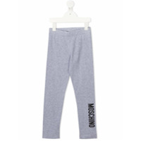 Moschino Kids Legging com estampa de logo - Cinza