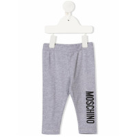 Moschino Kids Legging com estampa de logo - Cinza