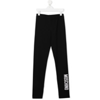 Moschino Kids Legging com estampa de logo - Preto