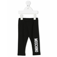 Moschino Kids Legging com estampa de logo - Preto