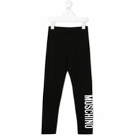 Moschino Kids Legging com estampa de logo - Preto