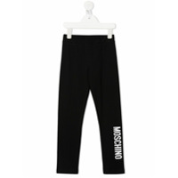 Moschino Kids Legging com estampa de logo - Preto