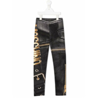 Moschino Kids Legging com estampa gráfica - Preto
