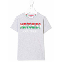 Moschino Kids logo couture print T-shirt - Cinza