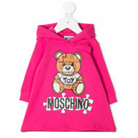 Moschino Kids logo print hooded sweatshirt dress - Rosa